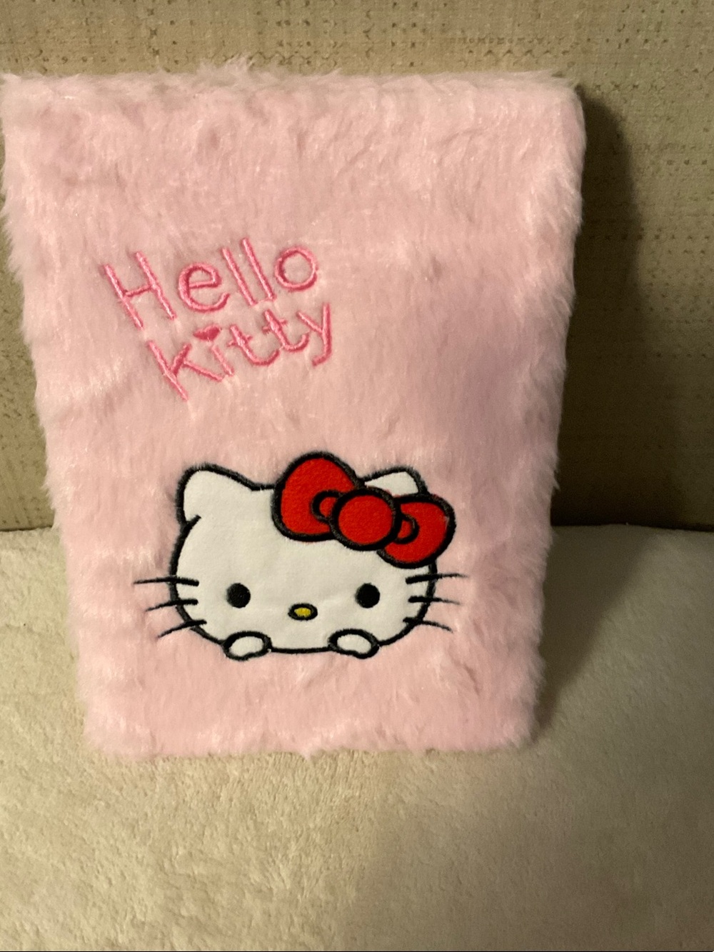 Hello Kitty Pink Plush Kids Neck Pillow with Red Bow